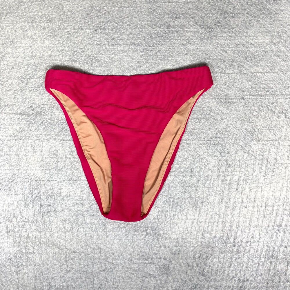J.Crew Ribbed High-rise Cheeky Bikini Bottom For Women Size XS NEW BE808 WHI